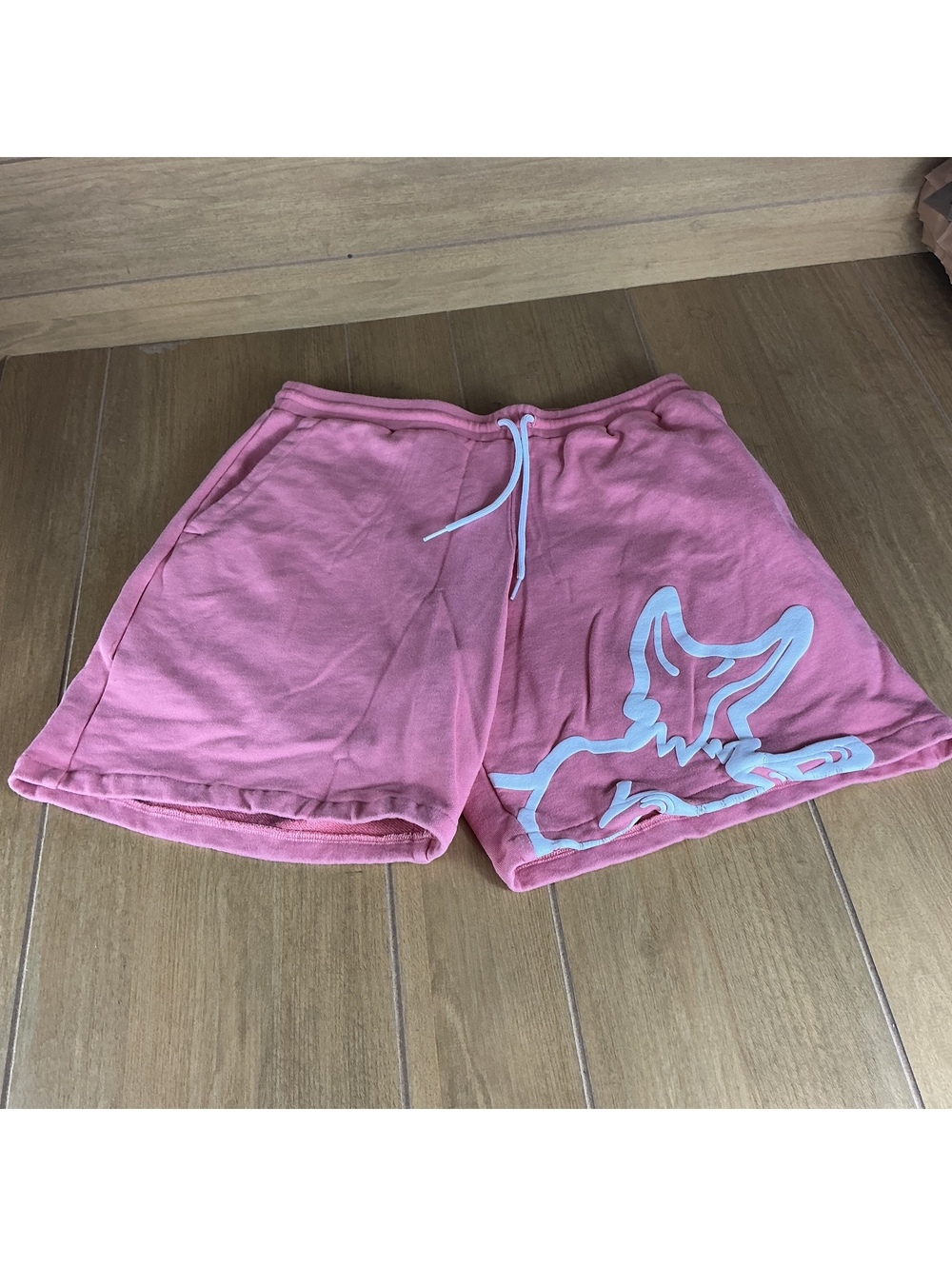 AKOO Men Medium Peach Graphic Sweat Short Drawstring Casual